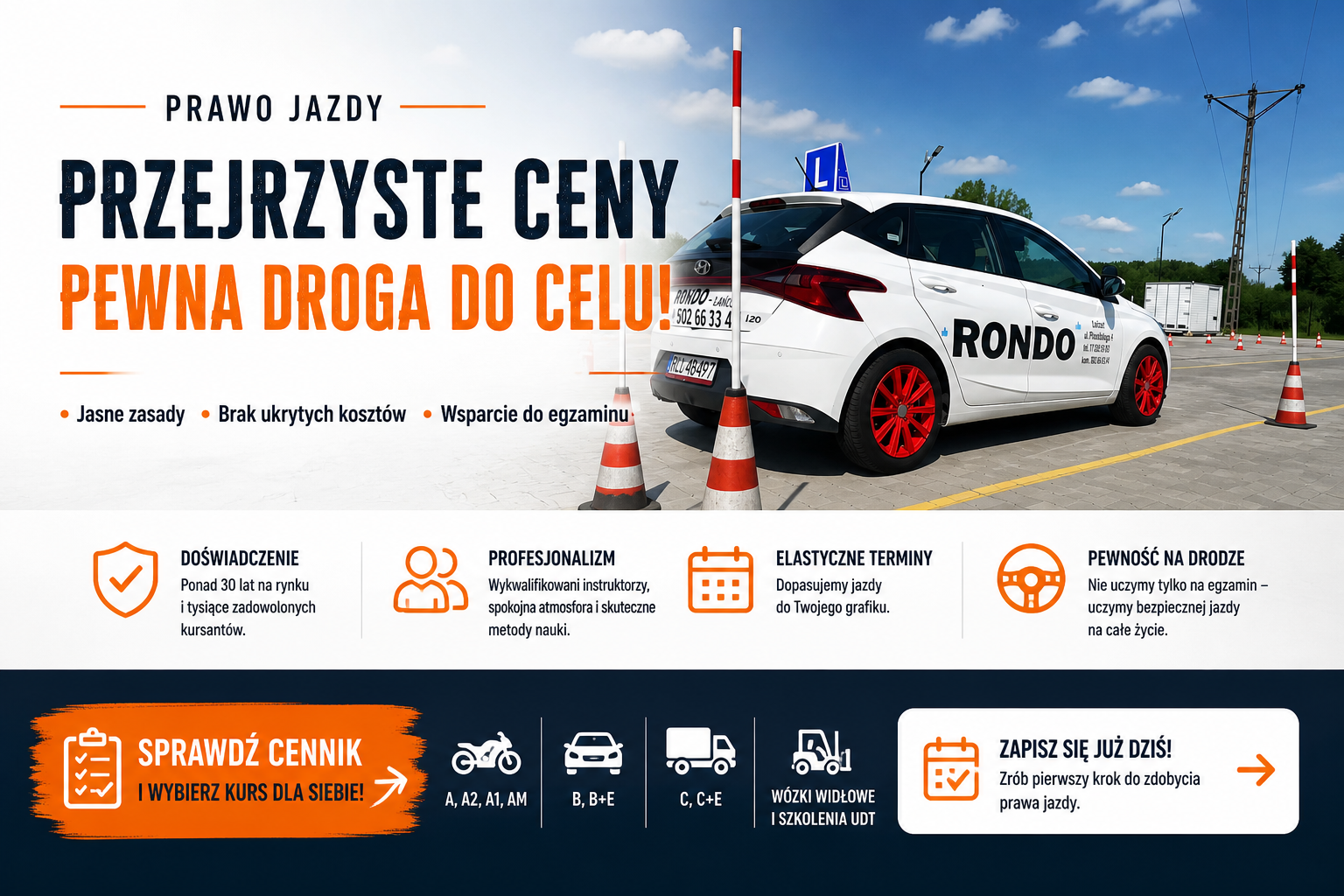Cennik kursów prawa jazdy OKK RONDO Łańcut